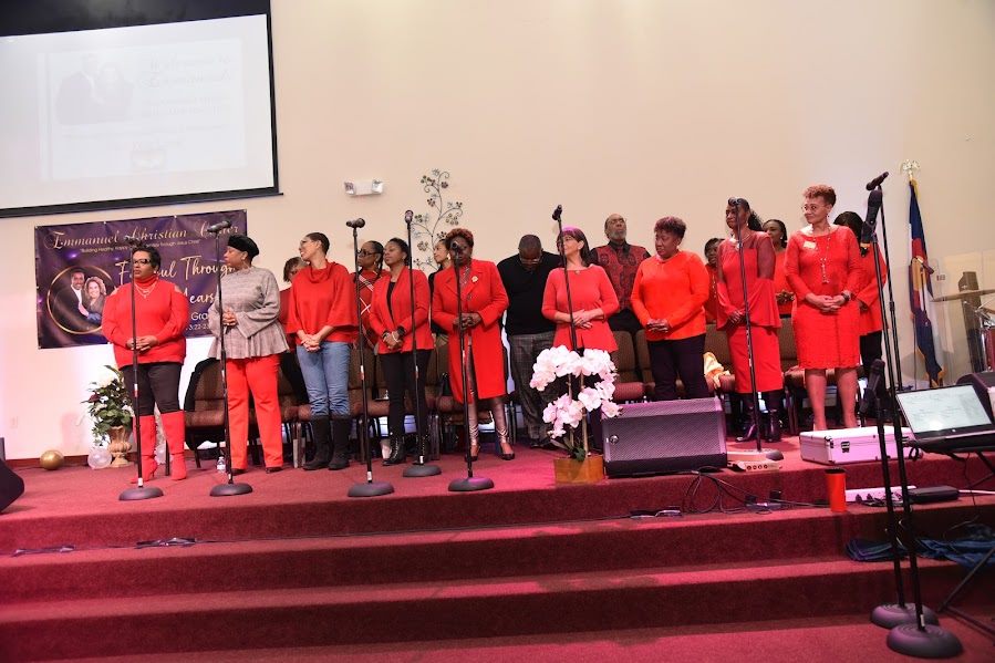 The Emmanuel Christian Center choir singing during service