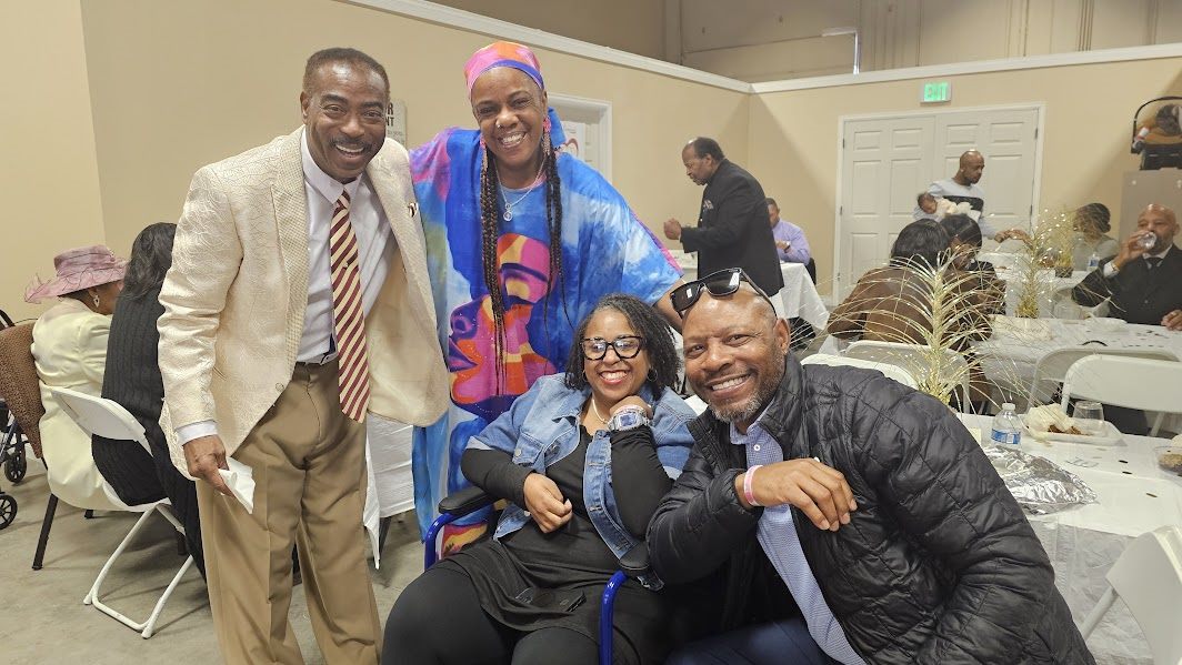 Church family enjoying a fellowship dinner