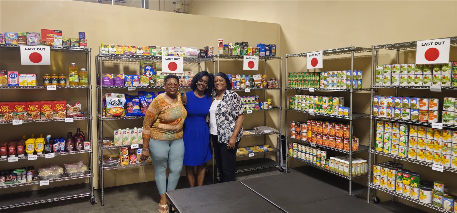 Emmanuel Christian Center food pantry stocked and ready for distribution